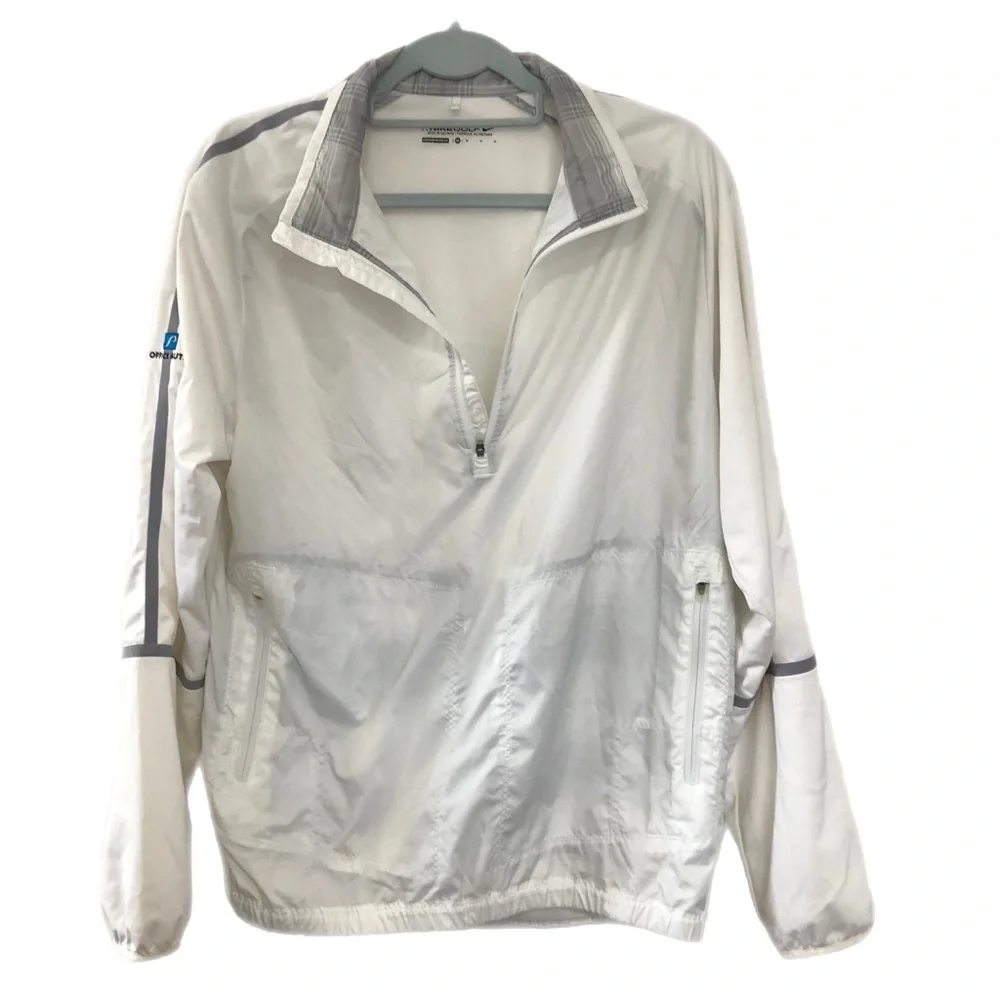 Nike White Golf Men's 1/2 Zip Pullover Jacket Windbreaker - Picture 1 of 11